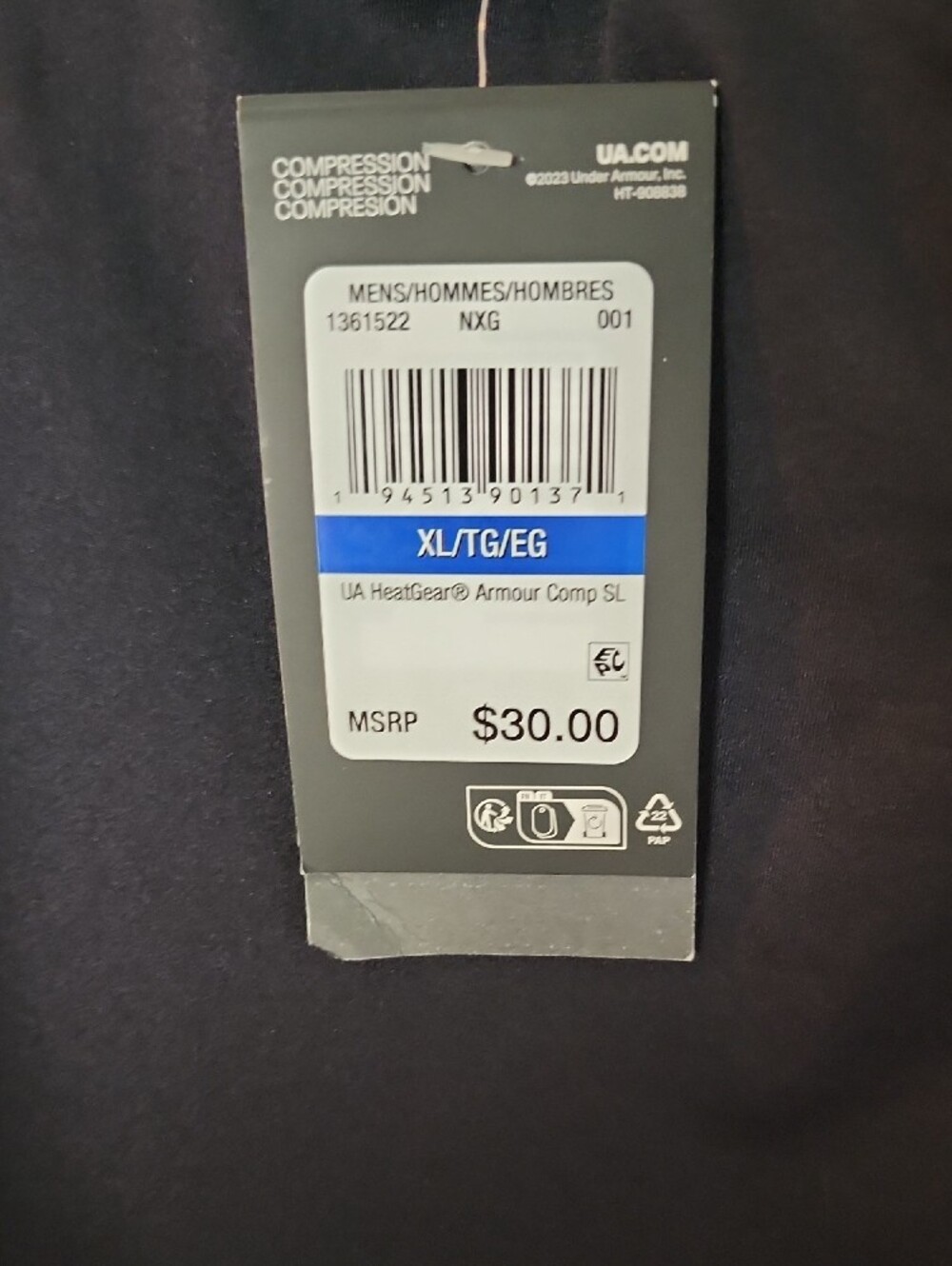 Under Armour HeatGear Black Sleeveless Compression Training Tank Sz XL W/ Defect - Picture 4 of 4